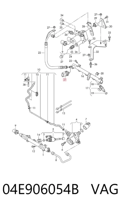 Sensor de presión de combustible VAG 04E906054B