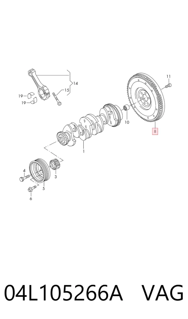 Volante motor 04L105266A VAG