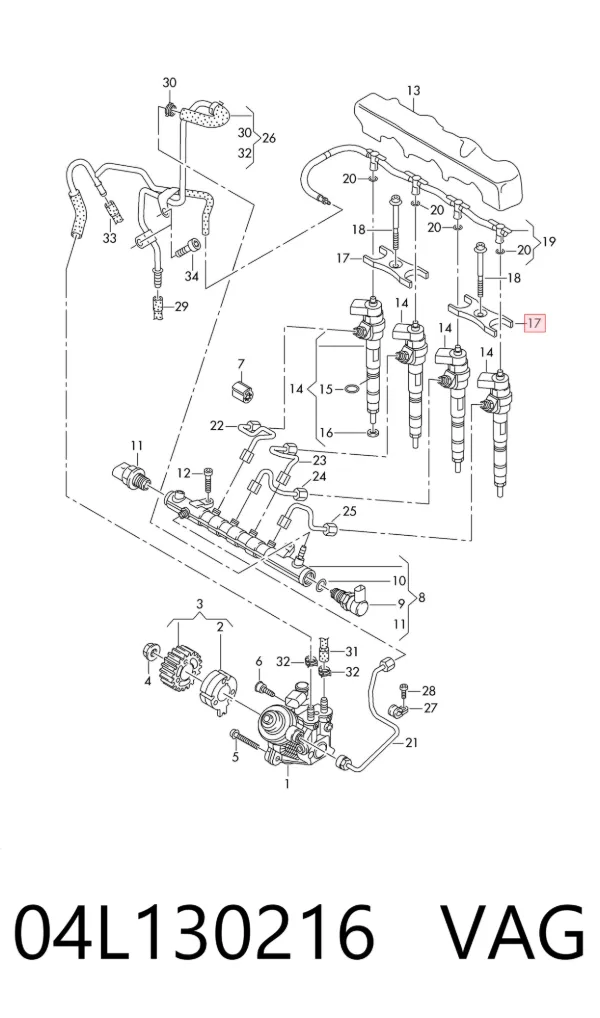 Soporte del inyector 04L130216 VAG
