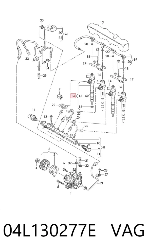 Inyector 04L130277E VAG