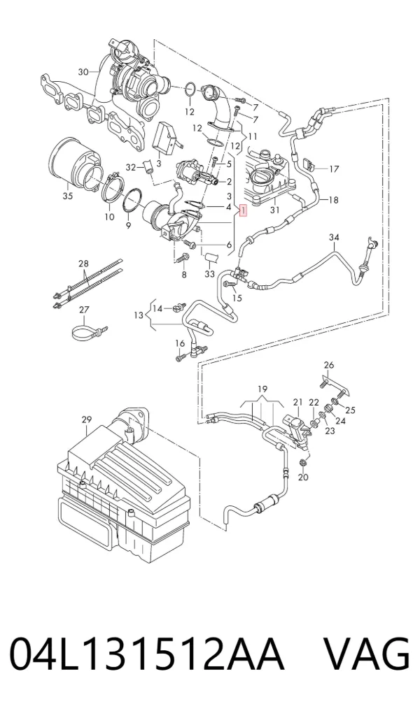 Enfriador de recirculación de gases de escape EGR 04L131512AA VAG