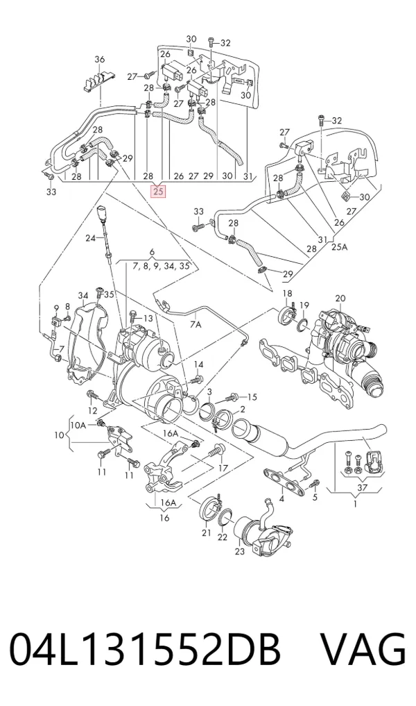 Sensor de presion gases de escape 04L131552DB VAG