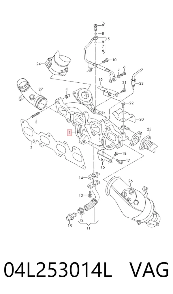 Turbocompresor 04L253014L VAG