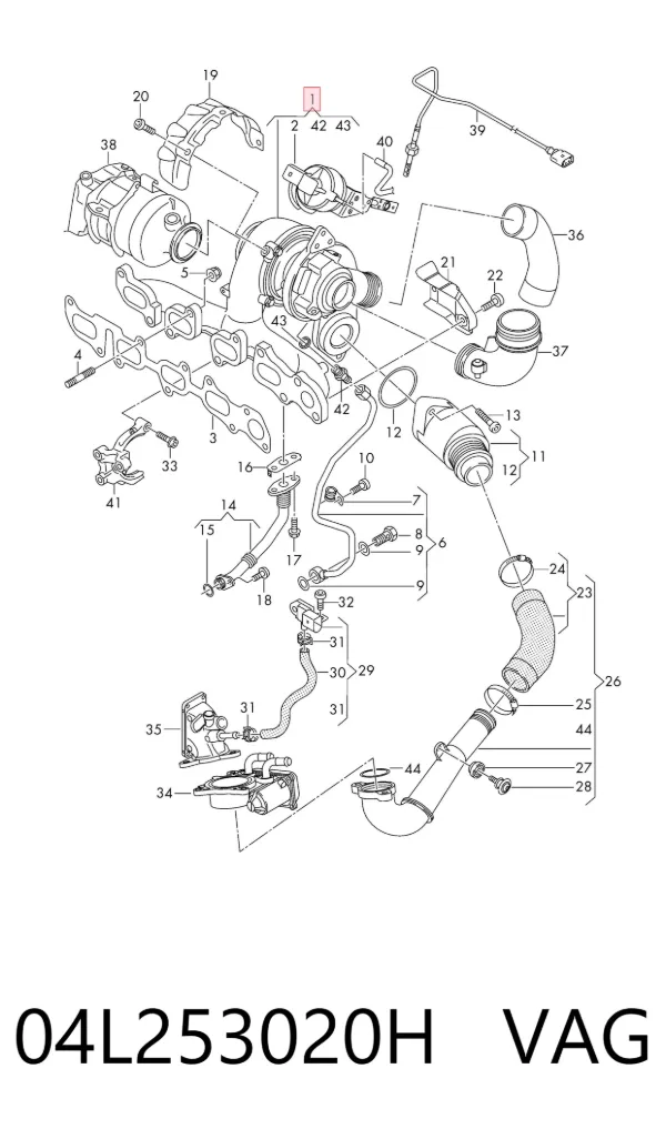 Turbocompresor 04L253020H VAG
