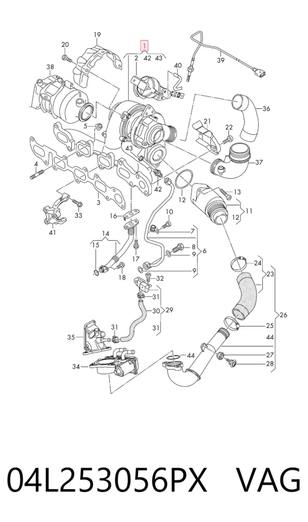 Turbocompresor 04L253056PX VAG