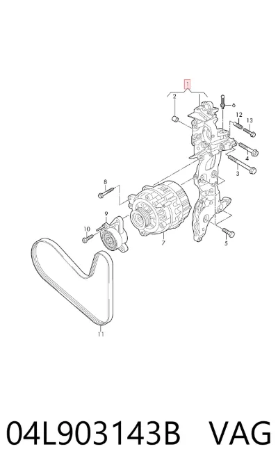 Soporte del alternador VAG 04L903143B