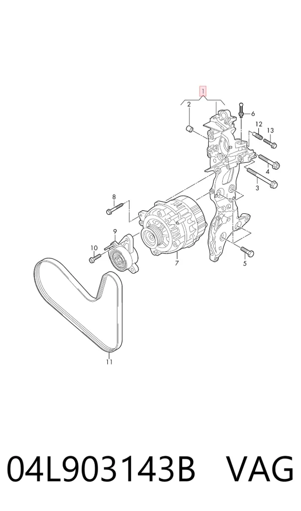Soporte del alternador 04L903143B VAG
