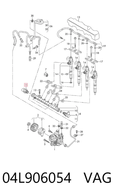 Sensor de presión de combustible VAG 04L906054