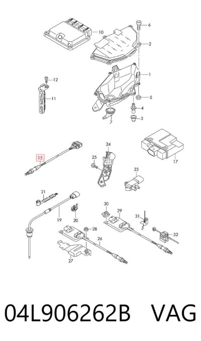 Sonda lambda de oxígeno posterior al catalizador VAG 04L906262B