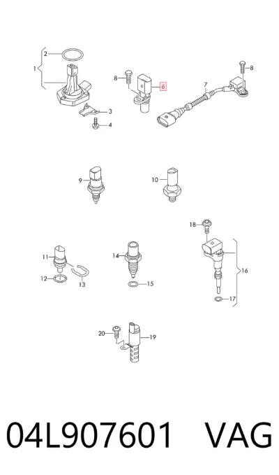 Sensor de posición del árbol de levas VAG 04L907601