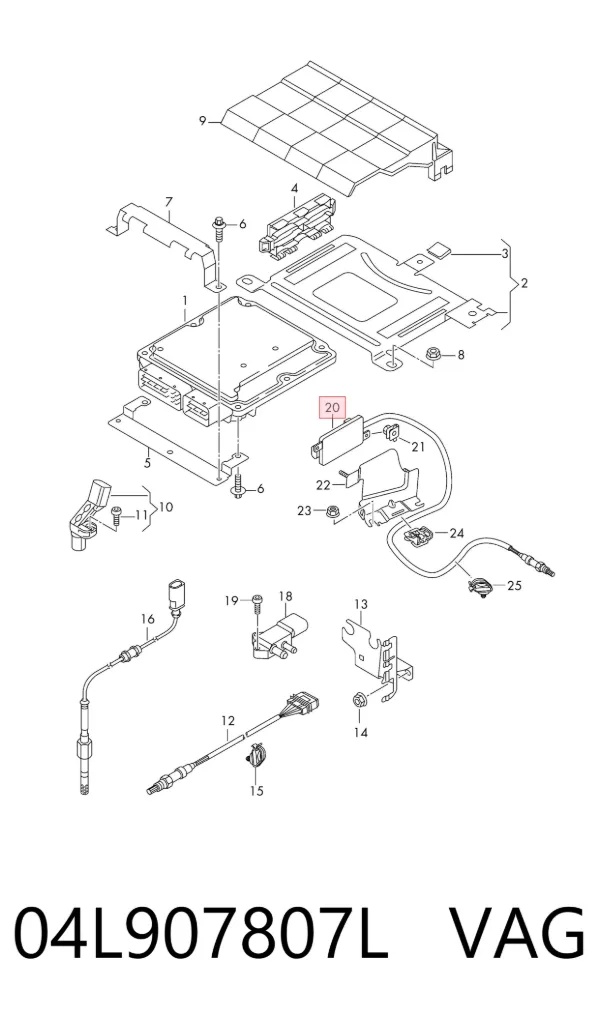 Sensor de óxidos de nitrógeno NOx 04L907807L VAG