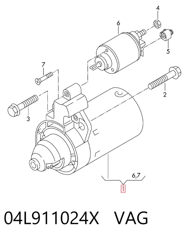 Motor de arranque 04L911024X VAG