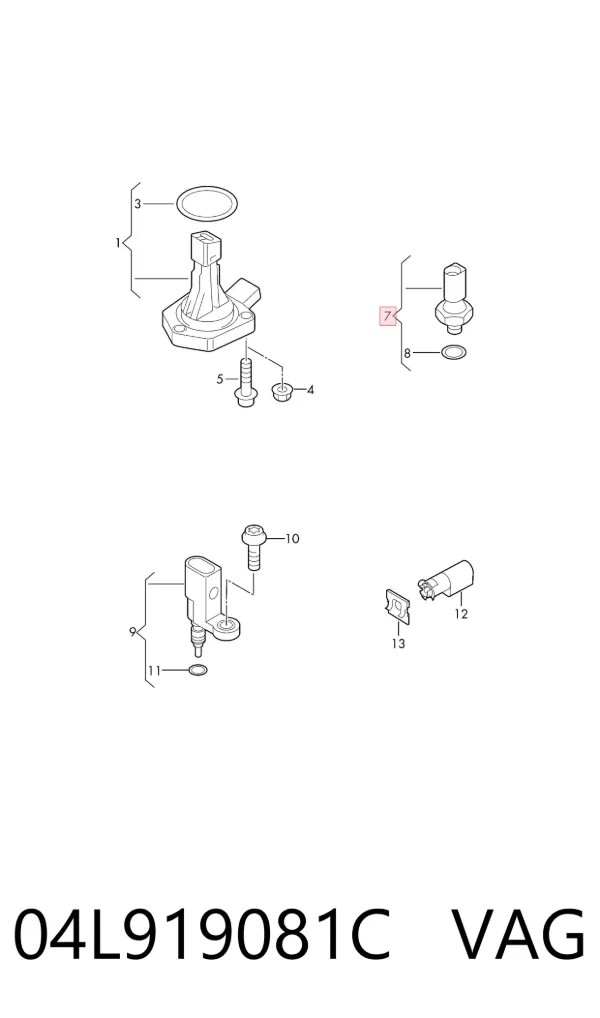 Sensor de presión de aceite 04L919081C VAG