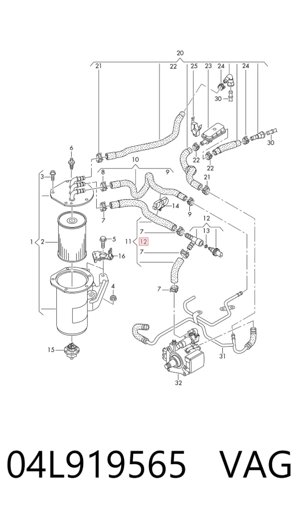 Sensor de temperatura de combustible 04L919565 VAG