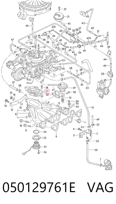 Brida de carburador VAG 050129761E