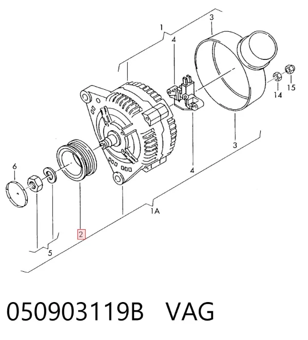 Polea alternador 050903119B VAG
