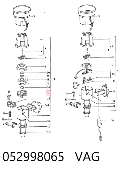 Sensor de efecto Hall VAG 052998065