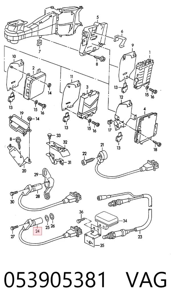 Sensor de cigüeñal 053905381 VAG