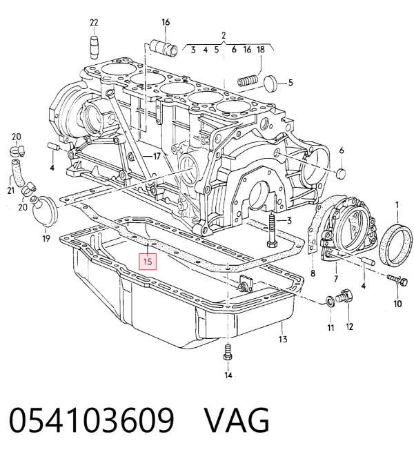 Junta del cárter 054103609 VAG