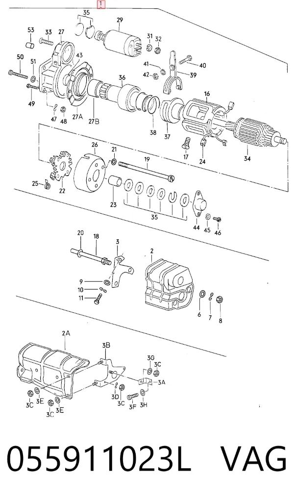 Motor de arranque 055911023L VAG