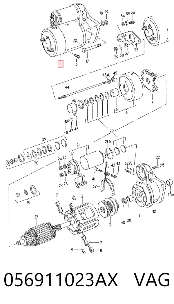 Motor de arranque 056911023AX VAG