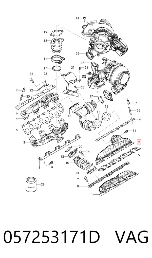 Colector de escape Audi Q7 4MB, 4MG, 4MQ