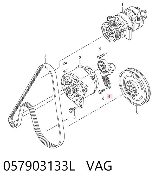 Tensor de correa poli V 057903133L VAG