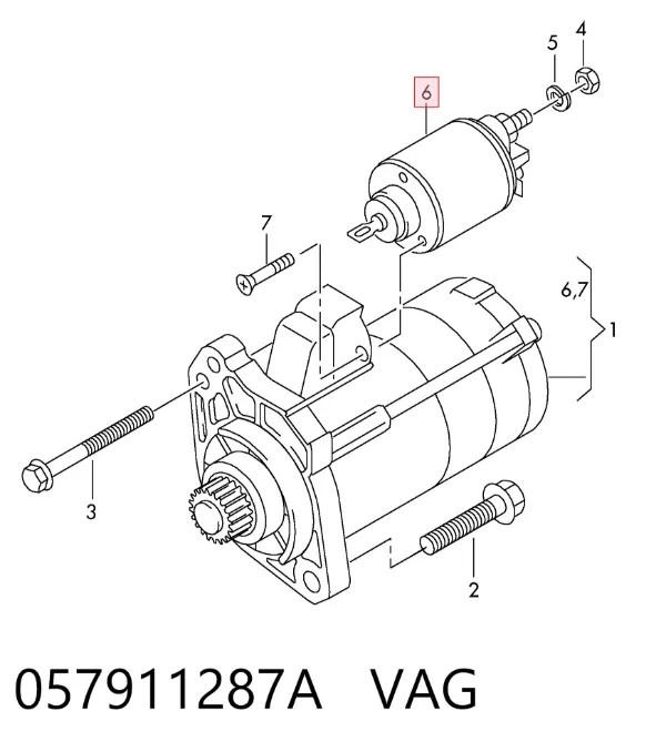 Solenoide de arranque 057911287A VAG
