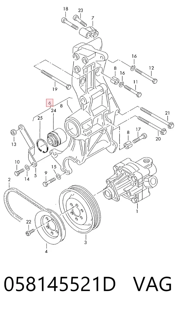 Soporte del alternador 058145521D VAG