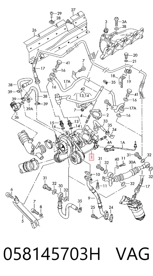 Turbocompresor 058145703H VAG