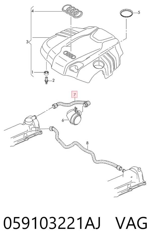 Tubo de ventilación del cárter 059103221AJ VAG