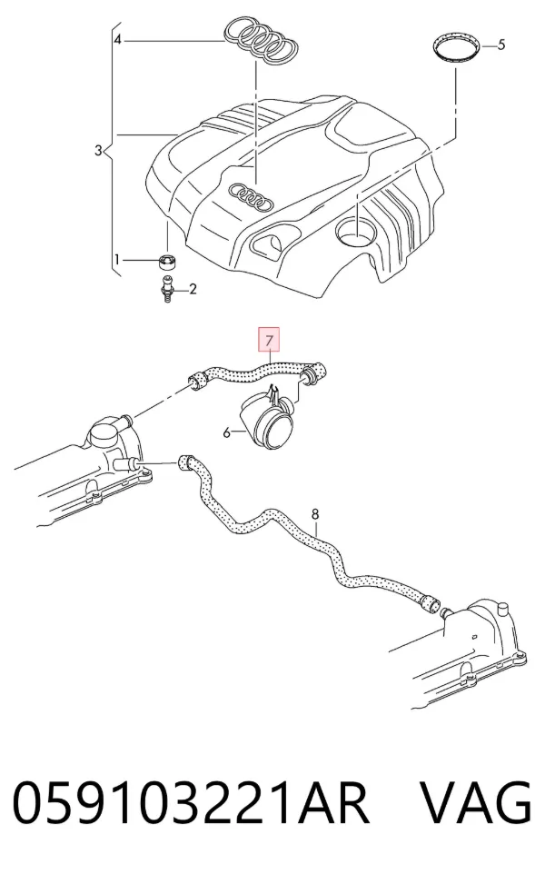 Tubo de ventilación del cárter 059103221AR VAG