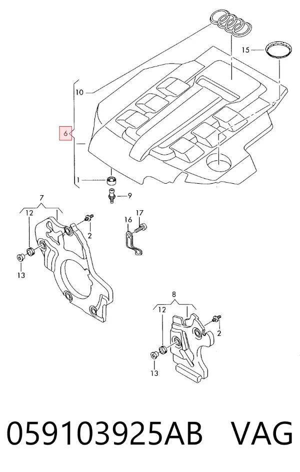 Tapa motor 059103925AB VAG