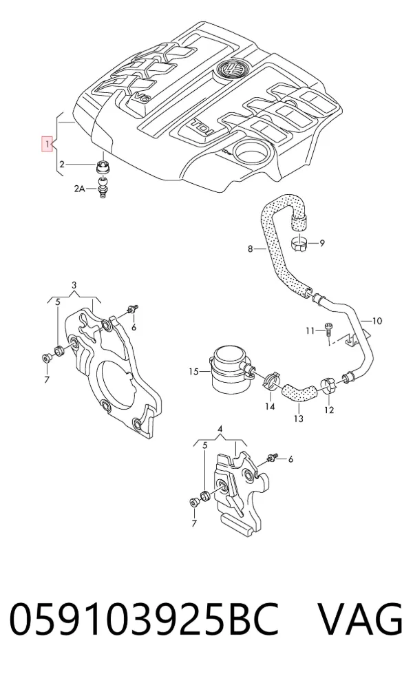 Tapa motor 059103925BC VAG