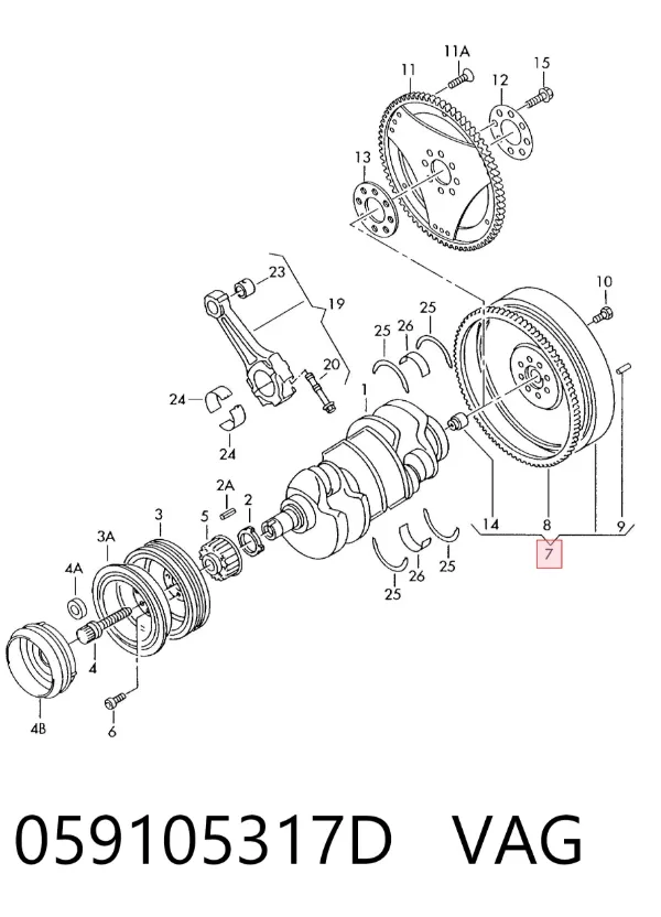 Volante motor 059105317D VAG