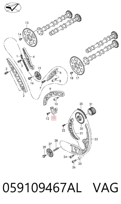 Tensor de cadena de distribución VAG 059109467AL