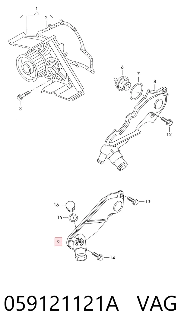 Caja de termostato Audi A4 B5
