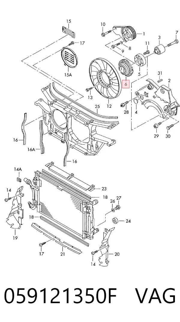 Embrague viscoso de ventilador 059121350F VAG