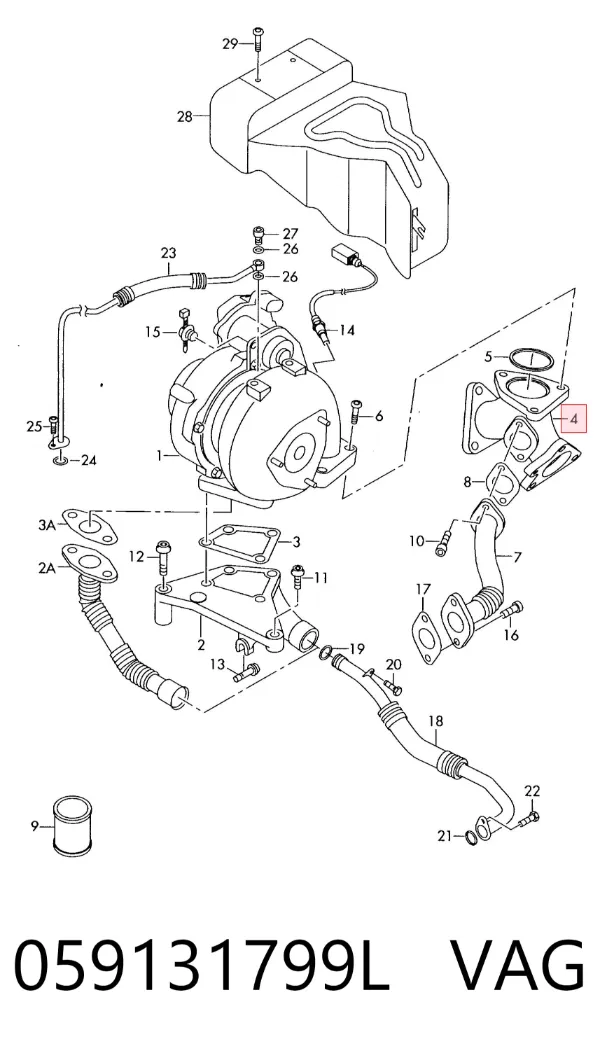 Colector de escape 059131799L VAG