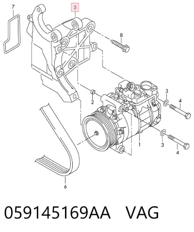 Soporte de bomba de dirección asistida VAG 059145169AA