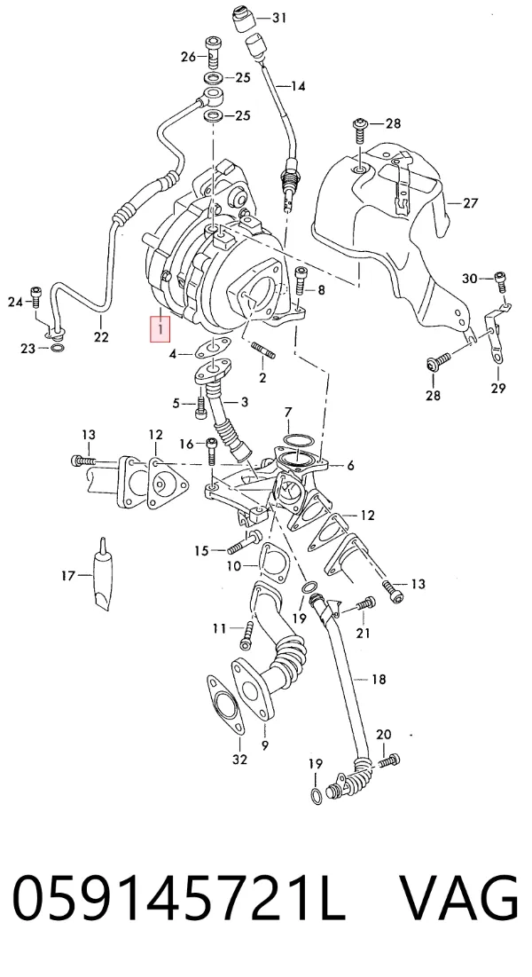 Turbocompresor 059145721L VAG