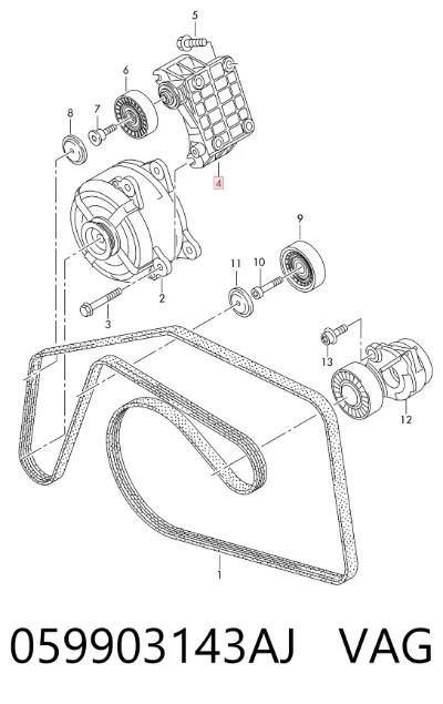 Soporte del alternador VAG 059903143AJ