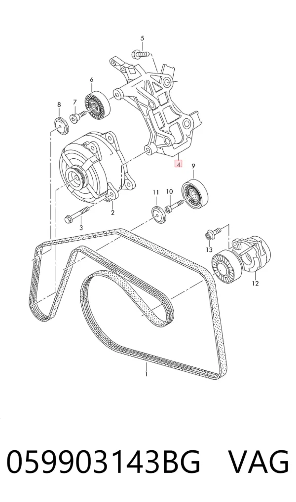 Soporte del alternador 059903143BG VAG