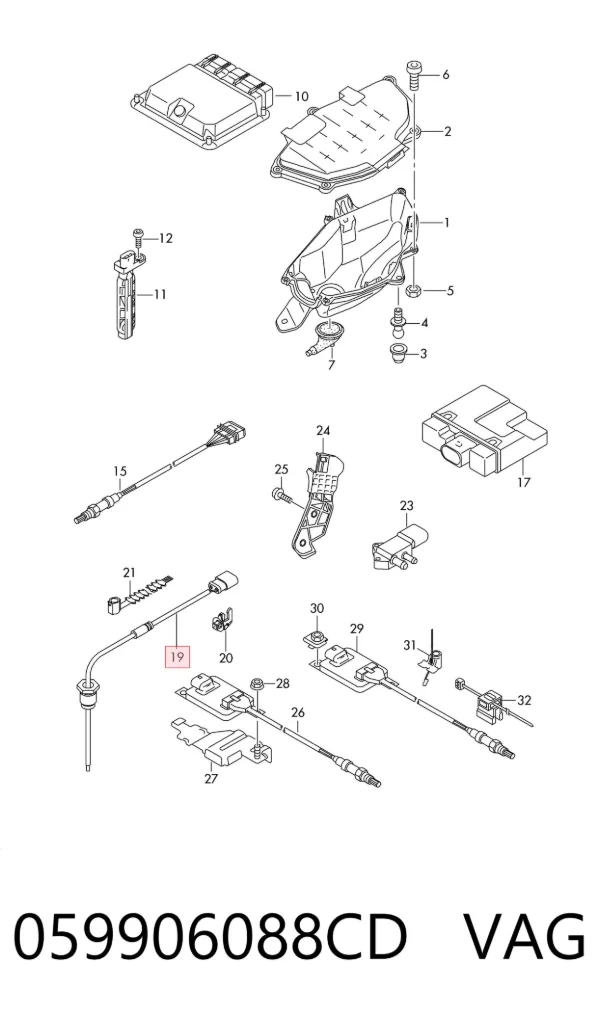 Sensor de temperatura de gases de escape antes de la turbina 059906088CD VAG