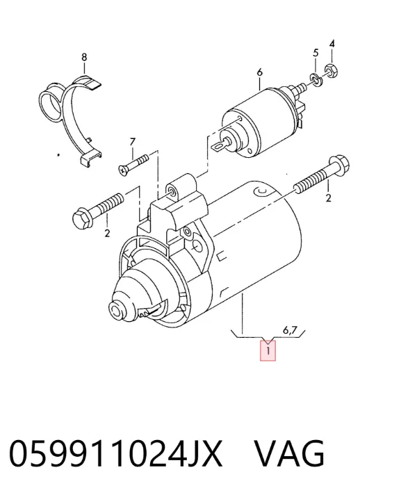 Motor de arranque 059911024JX VAG