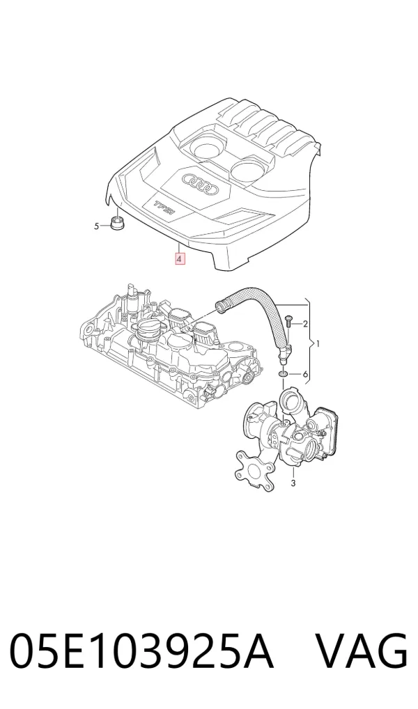 Tapa motor 05E103925A VAG