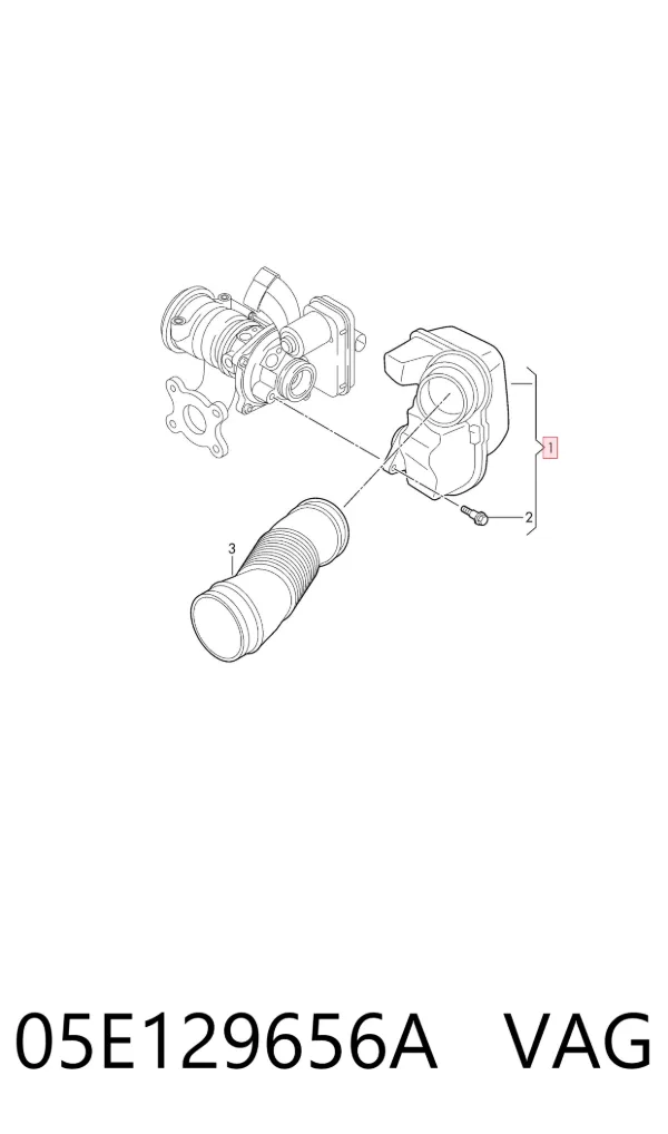 Tubo de admisión de aire al turbocompresor 05E129656A VAG