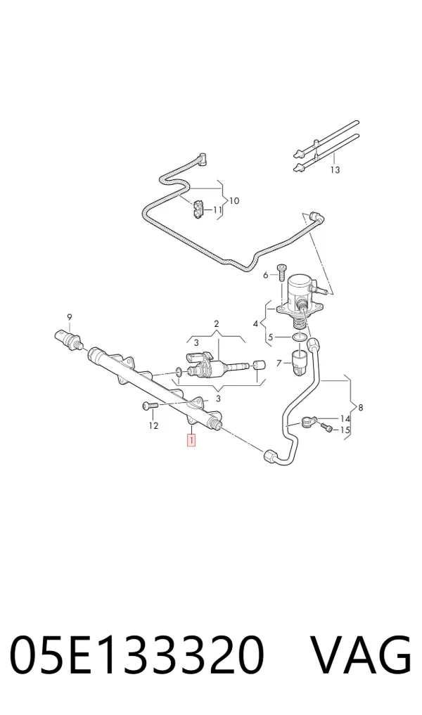 Rampa de combustible 05E133320 VAG