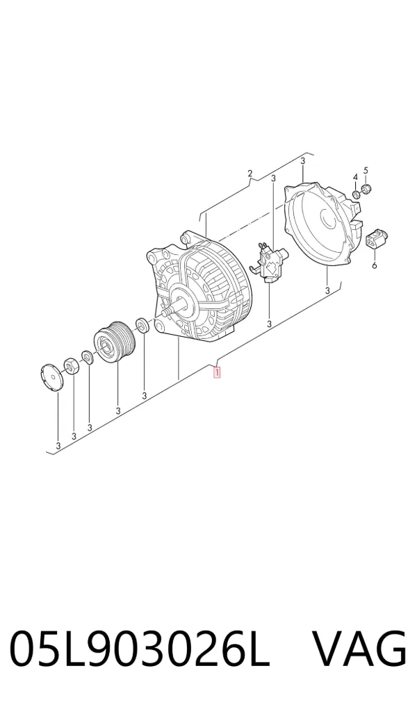 Alternador 05L903026L VAG