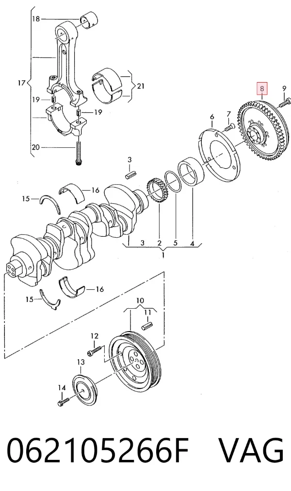 Volante motor 062105266F VAG